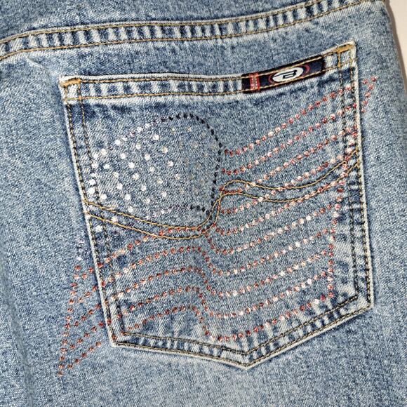 Bongo Womens Jeans Size 9 Light Blue Wash Patriotic Vintage - Picture 1 of 12